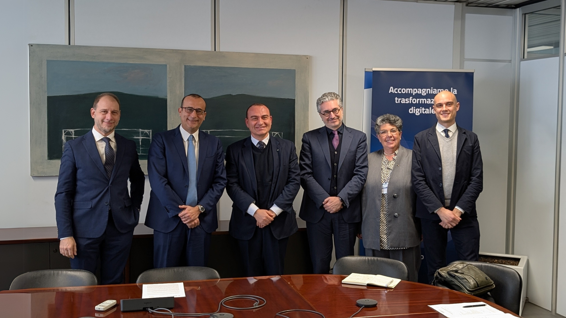 Un momento dell'incontro tra i vertici di AgID e della Pontificia Università Antonianum
