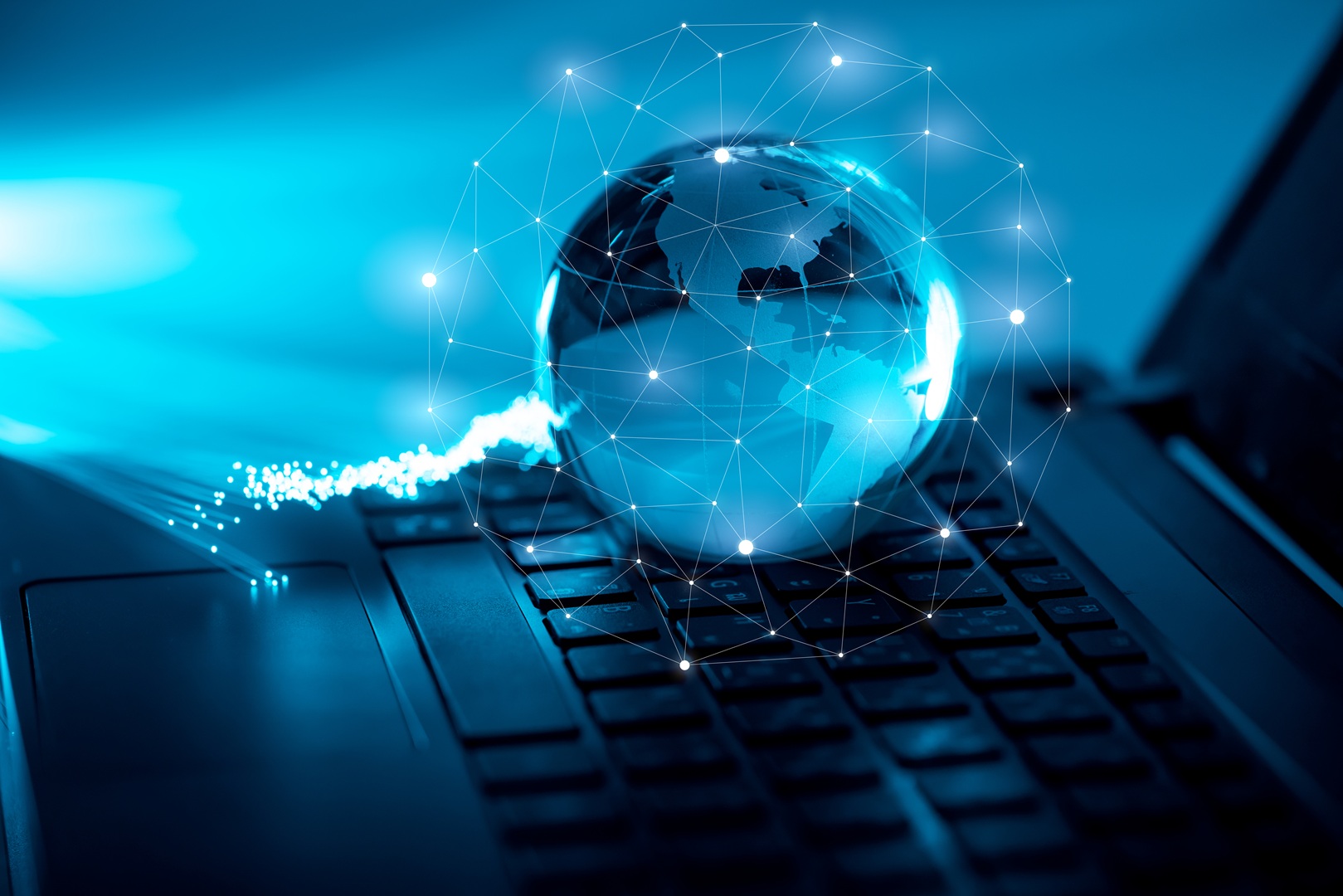 Immagine generica di un mappamondo con ologrammi digitali